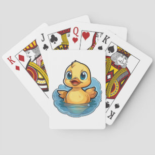 Cartoon duck illustration playing cards