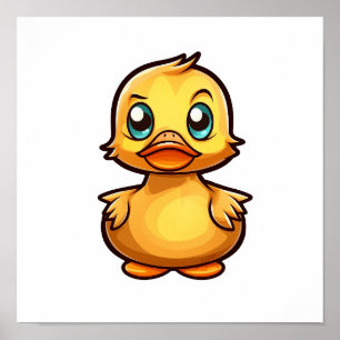Cartoon duck illustration poster