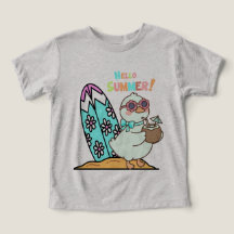 Cartoon Duck Surfboard