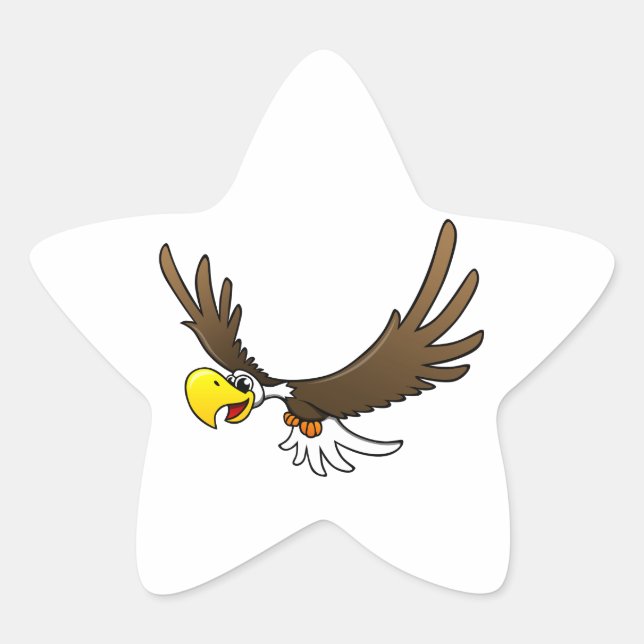 Cartoon Eagle Star Sticker (Front)