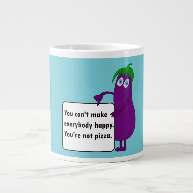 Cartoon eggplant funny quote blue mug (Front)