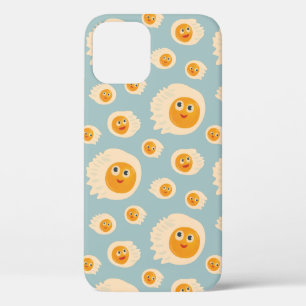 Cartoon Eggs Pattern Cute Food iPhone 12 Case