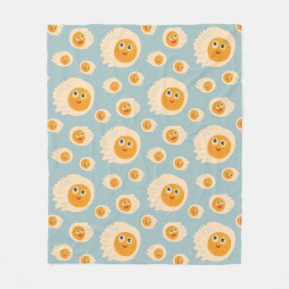 Cartoon Eggs Pattern Cute Food Fleece Blanket
