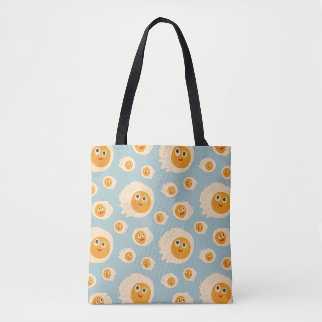Cartoon Eggs Pattern Cute Food Tote Bag (Front)