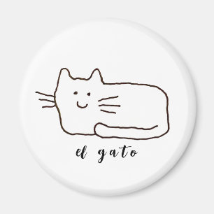 Cartoon El Gato Cat Doodle Line  Magnet