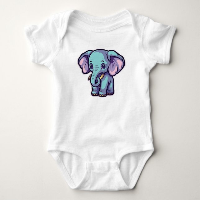 CARTOON ELEPHANT BABY BODYSUIT (Front)