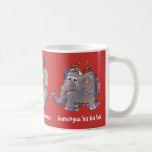Cartoon Elephant Mug<br><div class="desc">Three cute cartoon elephants you can customise and personalise for a fun holiday mug. Reads colossal cheer, humungus ho ho ho, and gargantuan gladness. You can change the text or the font, the background colour or the border, and even take out an elephant, or shrink or enlarge. Hit customise to...</div>