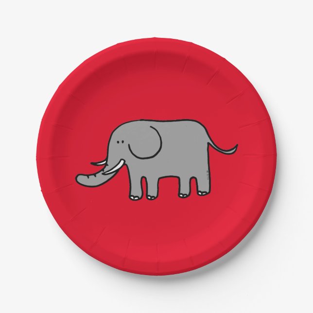 cartoon elephant paper plate (Front)