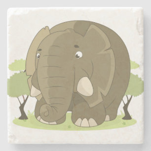 Cartoon Elephant Stone Coaster