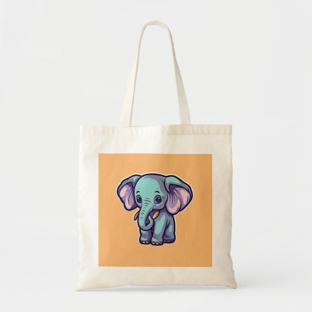 CARTOON ELEPHANT TOTE BAG (Front)