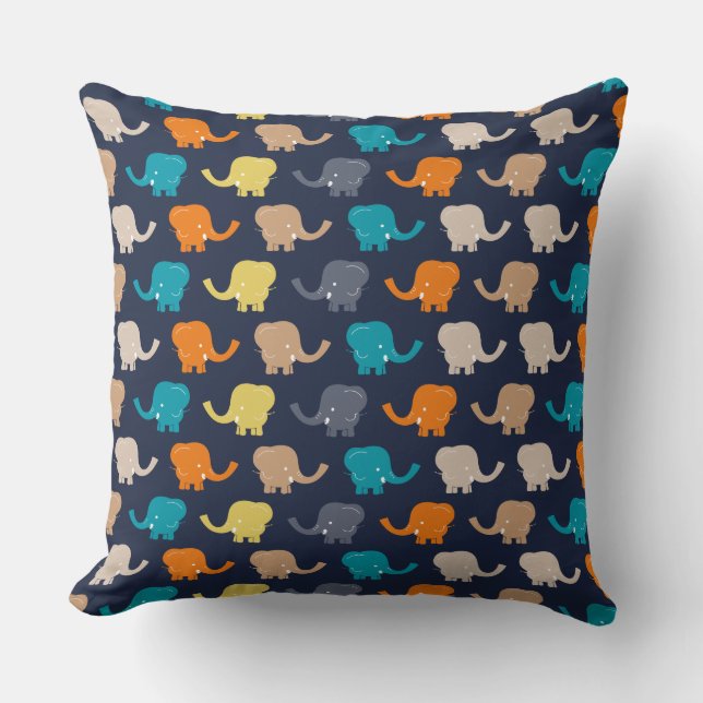 Cartoon Elephants Cushion (Front)