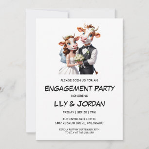 cartoon engagement invitations