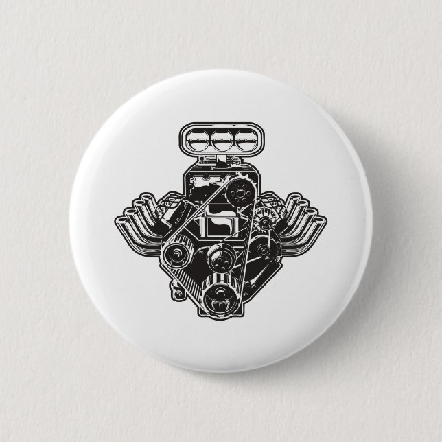 Cartoon engine 6 cm round badge (Front)