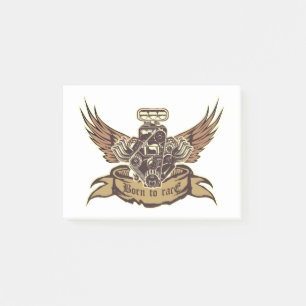 Cartoon engine post-it notes