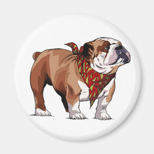 Cartoon English Bulldog Puppy Dog Magnet