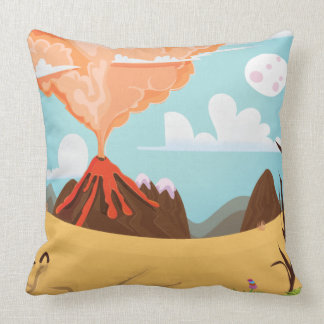 Cartoon Erupting Volcano Cushion