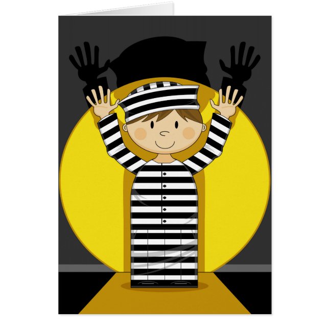 Cartoon Escaped Prisoner in Spotlight (Front)