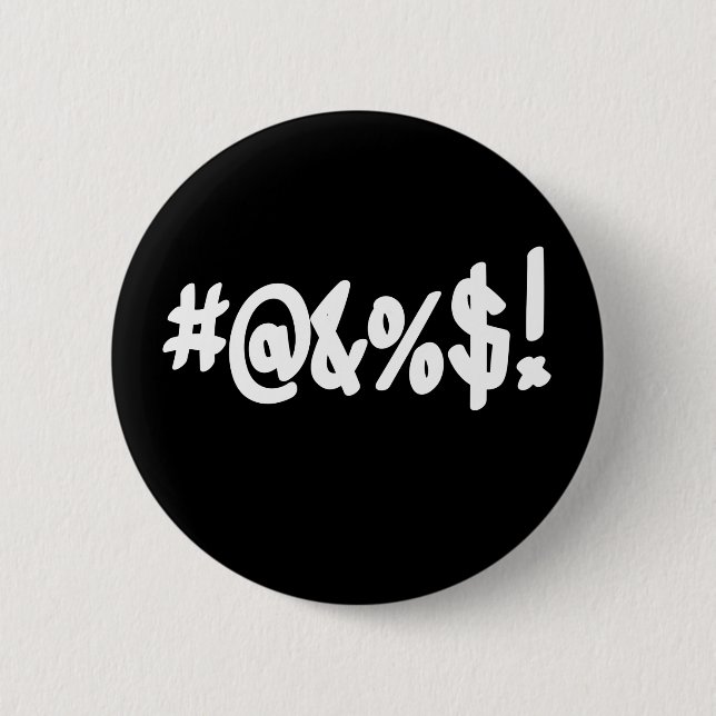 Cartoon Expletive Swearing Curse Funny Symbols 6 Cm Round Badge (Front)