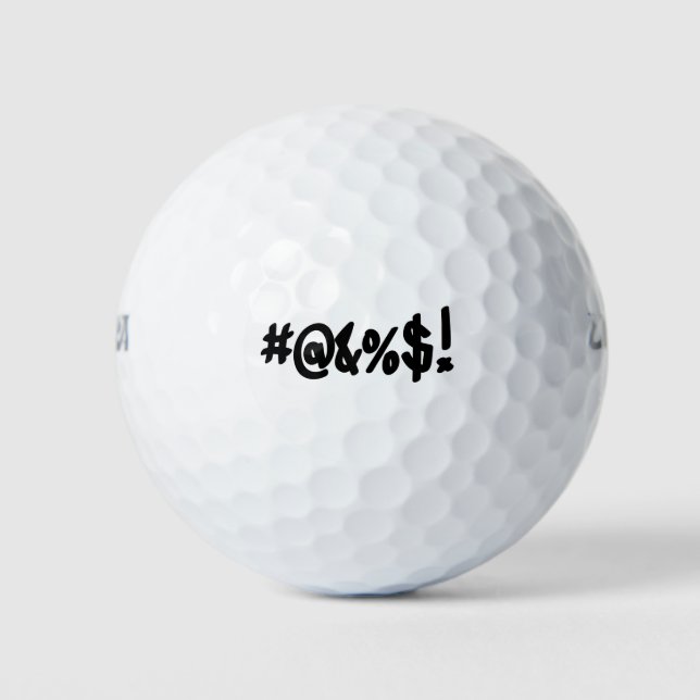 Cartoon Expletive Swearing Curse Funny Symbols Golf Balls (Front)