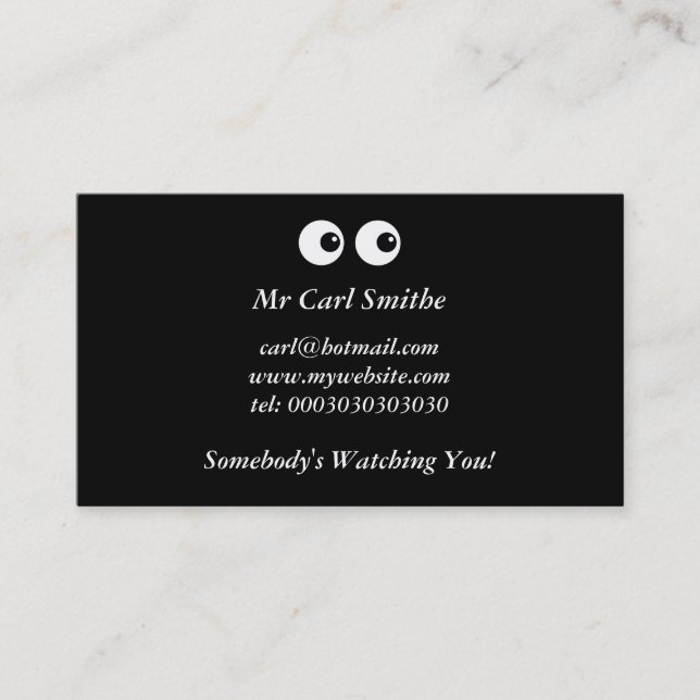 Cartoon Eyes, Business Card (Front)
