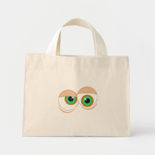 Cartoon eyes mini tote bag