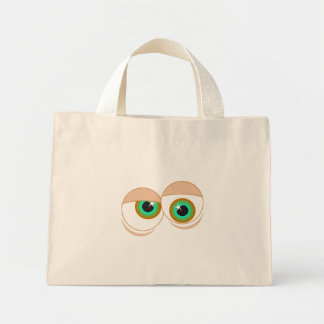 Cartoon eyes mini tote bag