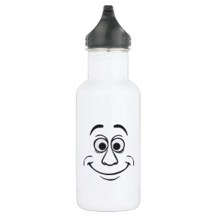Cartoon Face Expressions, happy face optimistic fa 532 Ml Water Bottle