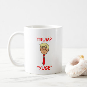 Cartoon Face Trump with Tie - "Yuge" Coffee Mug