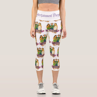Cartoon Faces Capri Leggings