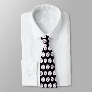 Cartoon faces neck tie