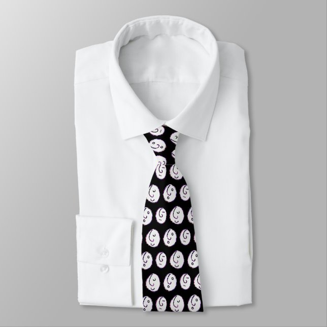 Cartoon faces neck tie (Tied)