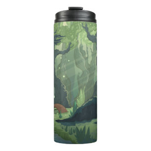 Cartoon Fairytale Forest Scenery Vintage. Thermal Tumbler