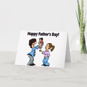 Cartoon Family Happy Father's Day Greeting Card