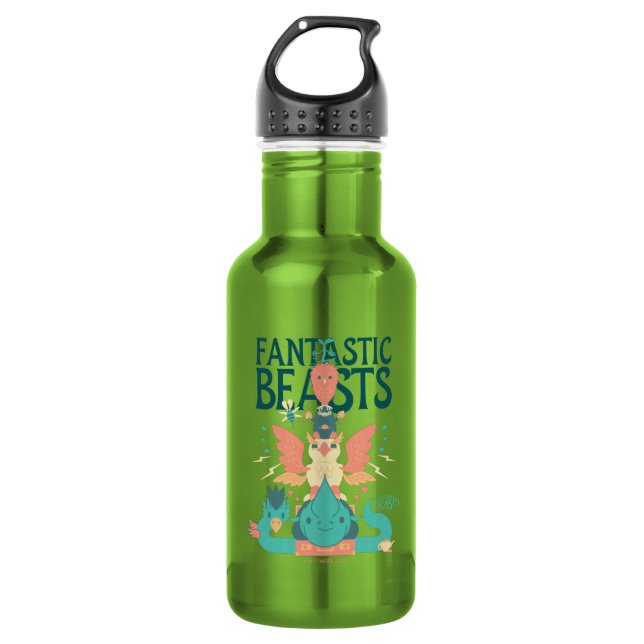 Cartoon Fantastic Beasts Emerge From Suitcase 532 Ml Water Bottle (Front)