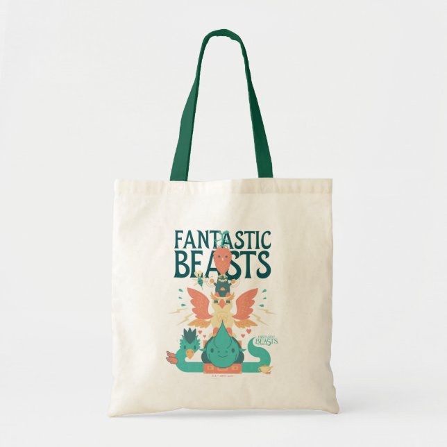 Cartoon Fantastic Beasts Emerge From Suitcase Tote Bag (Front)