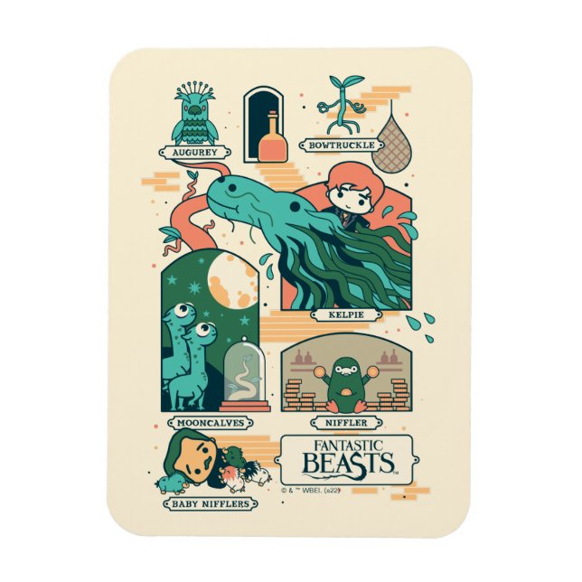 Cartoon Fantastic Beasts Scenes Magnet (Vertical)