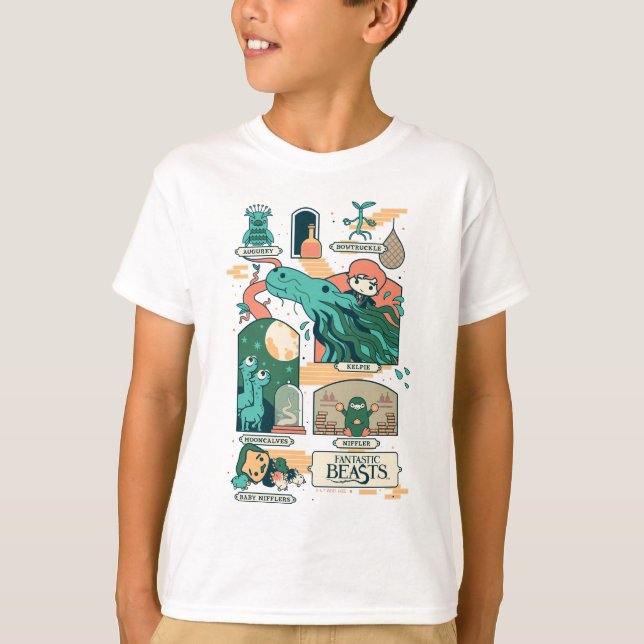 Cartoon Fantastic Beasts Scenes T-Shirt (Front)