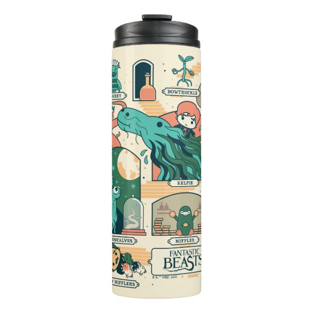 Cartoon Fantastic Beasts Scenes Thermal Tumbler (Front)