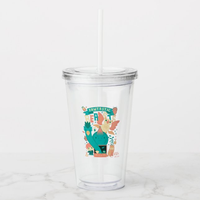 Cartoon Fantastic Beasts With Newt Scamander Acrylic Tumbler (Front)