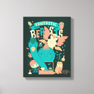 Cartoon Fantastic Beasts With Newt Scamander Canvas Print