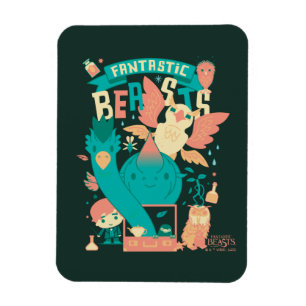 Cartoon Fantastic Beasts With Newt Scamander Magnet