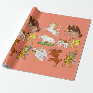 Cartoon Fantasy Beasts and creatures Art Wrapping Paper