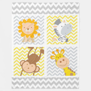 Cartoon Farm Animals Fleece Blanket