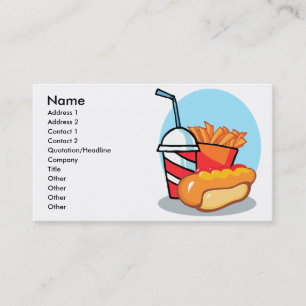 cartoon fast food meal business card