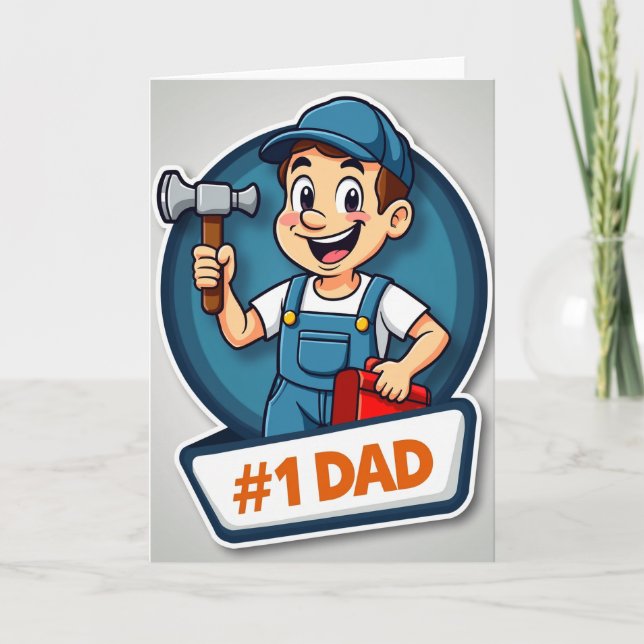 Cartoon Fathers Day Hero Card (Front)