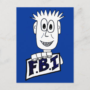 Cartoon FBI Agent Postcard