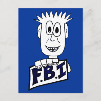 Cartoon FBI Agent Postcard