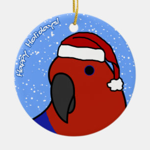Cartoon Female Eclectus Christmas Ornament