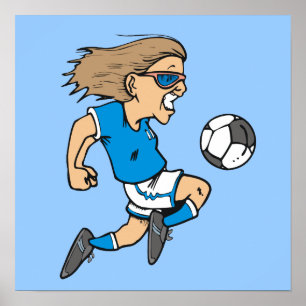 Cartoon Female Soccer  Star T-shirts and Gifts Poster