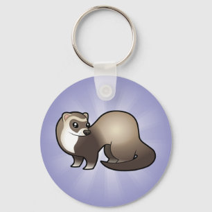 Cartoon Ferret Key Ring